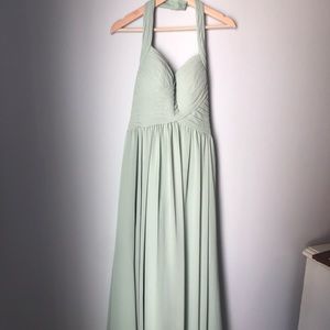 Chiffon Sage Bridesmaid Dress